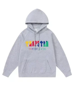 Szaro-biała bluza z kapturem Trapstar